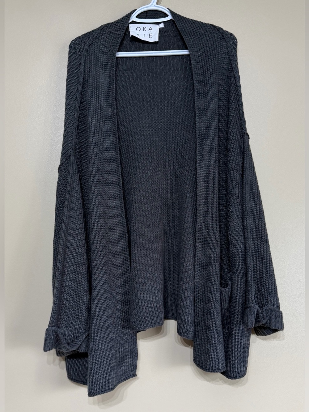 Okakie Slouchy Knit Open Front Cardigan
